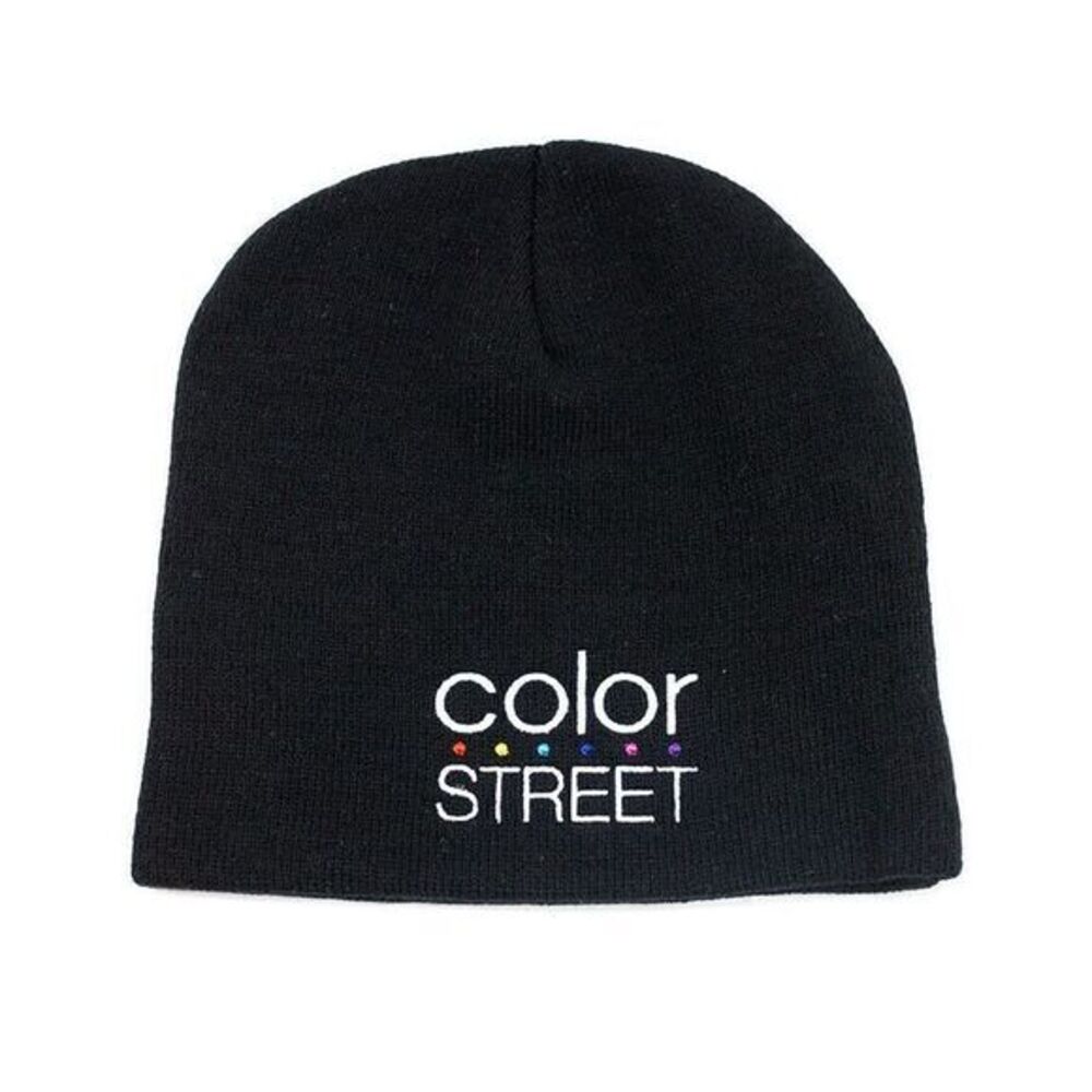 Color‎ Street Nails Black Logo Sock Cap Beanie Hat NEW